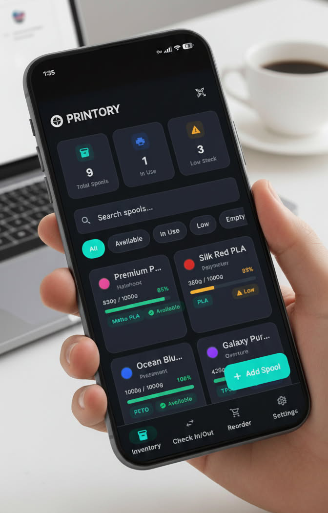 Printory Filament Tracking App image