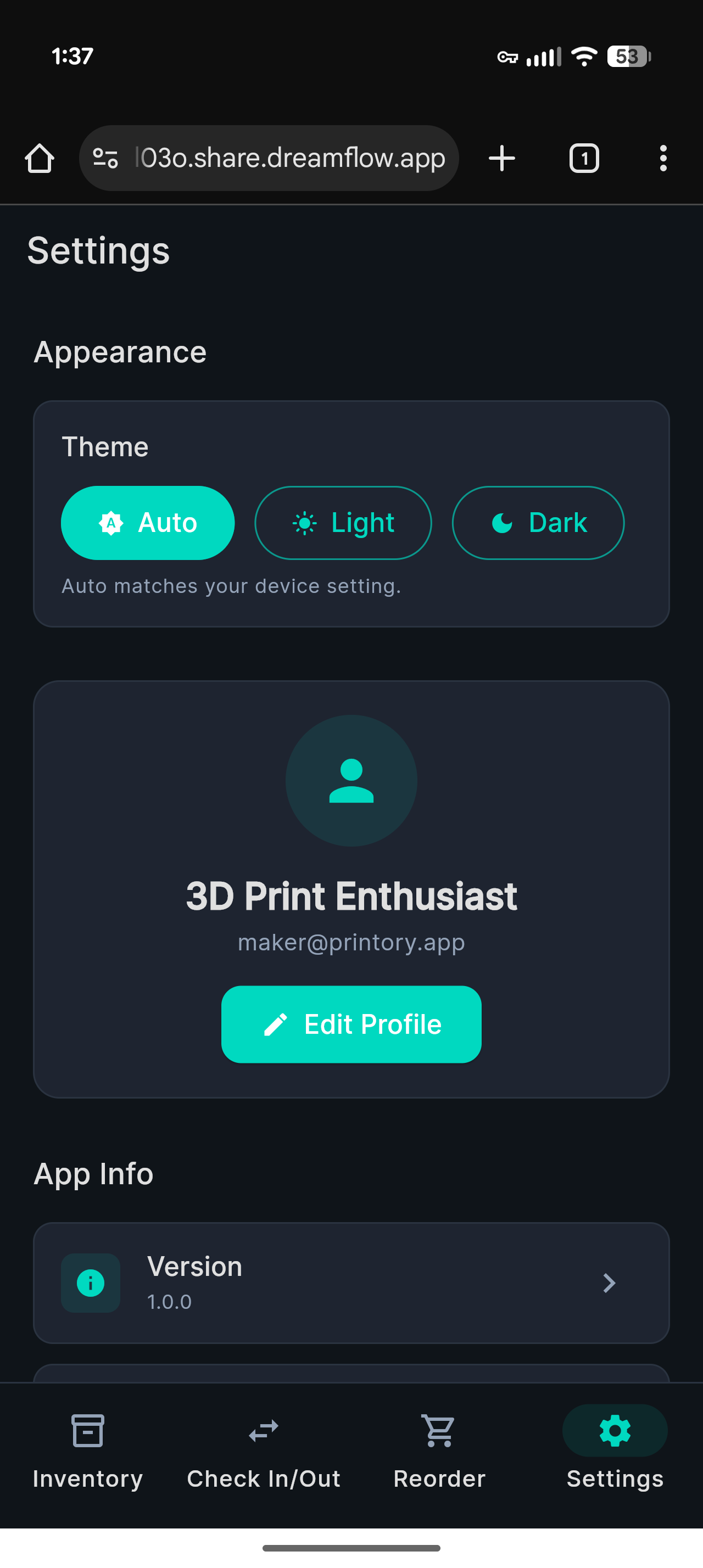 Printory additional screen