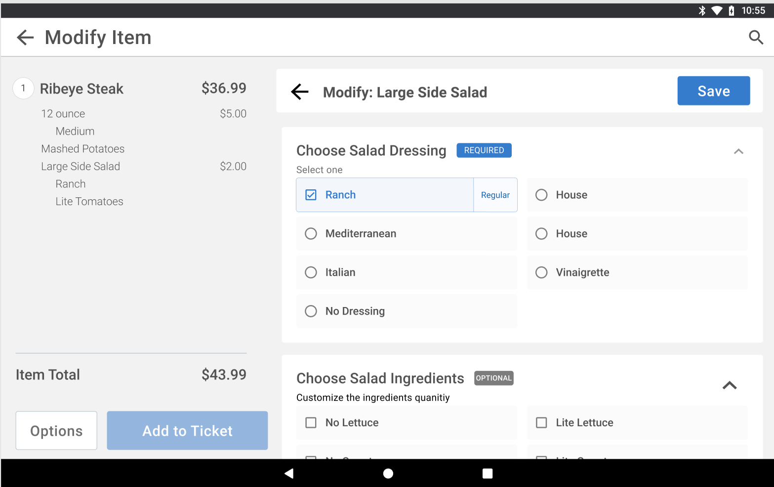 Verbose modifier (Mod Code) example showing 'Lite' descriptor for ambiguous quantity communication