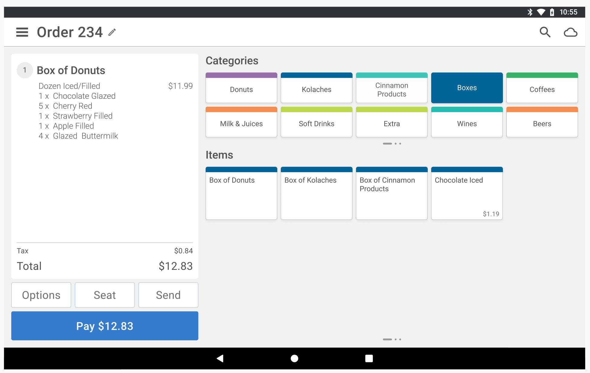 Aloha Cloud POS order entry interface