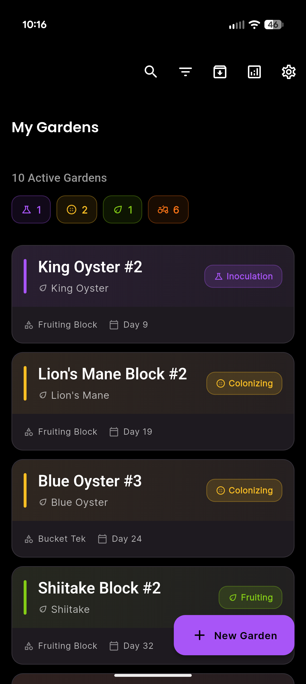 MycoLog App Interface